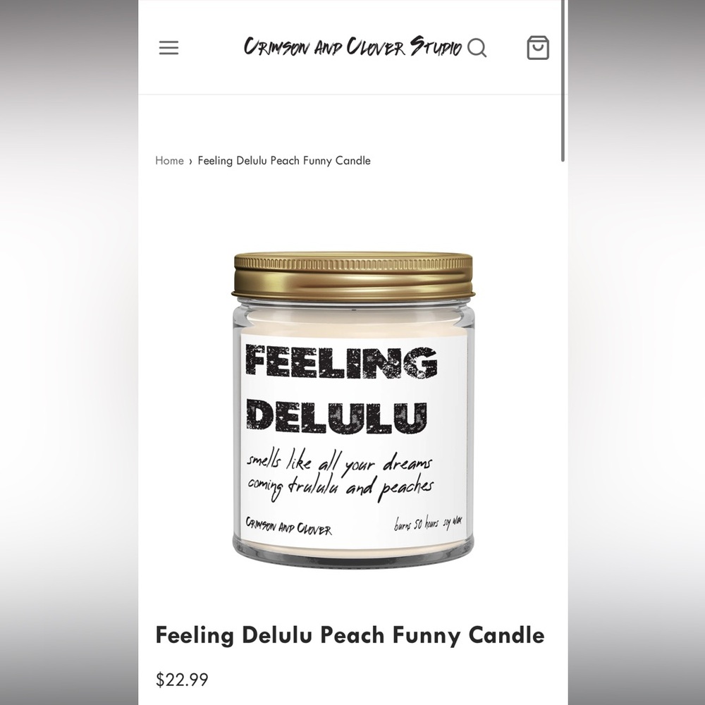 Feeling delulu candle